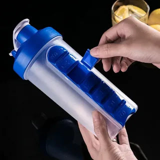 2 In 1 Pill Box Water Bottle Portable